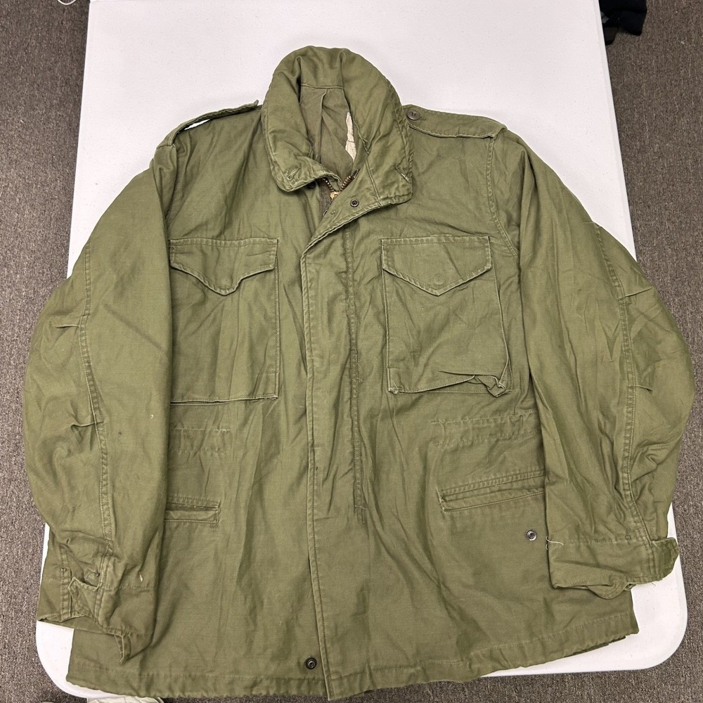 Cherokee Industries M-65 Field Jacket Mens Medium Short Green Military Coat D3